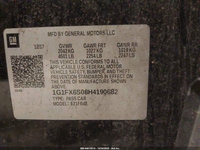 1G1FX6S08H4190682 Chevrolet Bolt Ev Premier