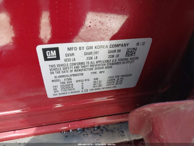 44015376 :رقم المزاد ، KL4MMDSLXPB003758 vin ، 2023 Buick Encore Gx Select Fwd مزاد بيع
