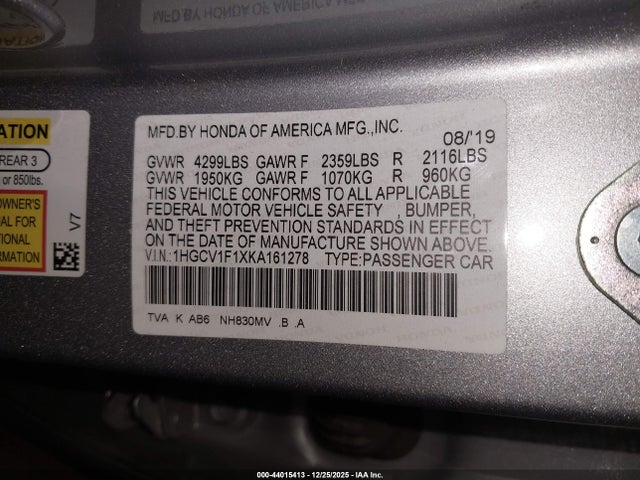 1HGCV1F1XKA161278 Honda ACCORD LX