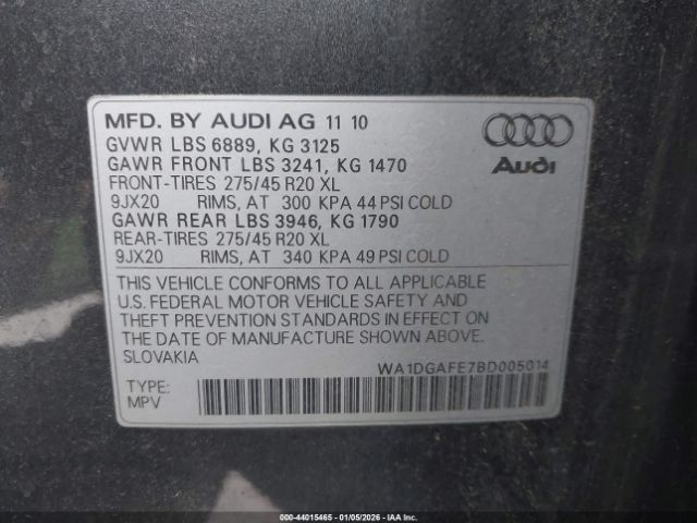 2011 AUDI Q7 WA1DGAFE7BD005014 Photo 8