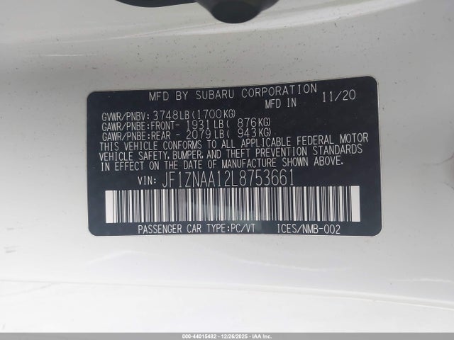 JF1ZNAA12L8753661 Toyota 86