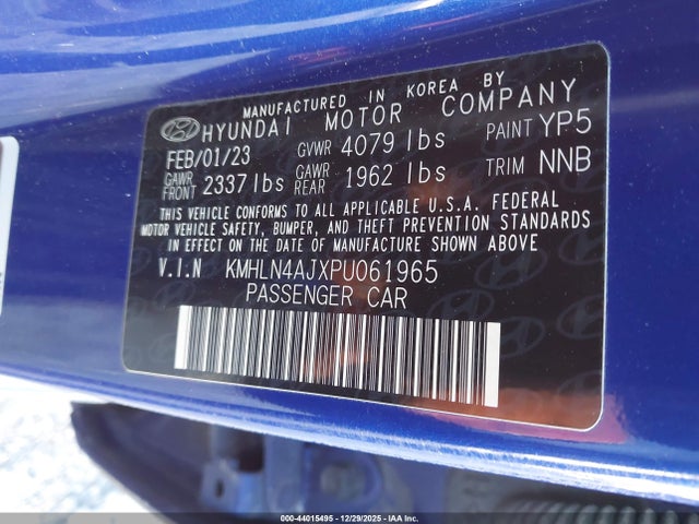 KMHLN4AJXPU061965 Hyundai Elantra Hybrid Limited