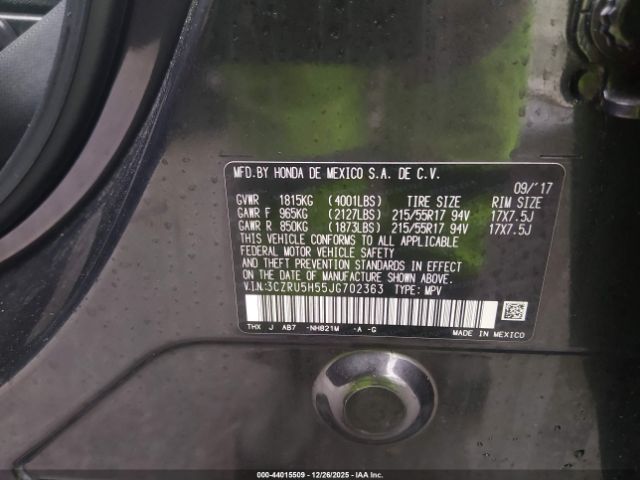 2018 HONDA HR-V 3CZRU5H55JG702363 Photo 8