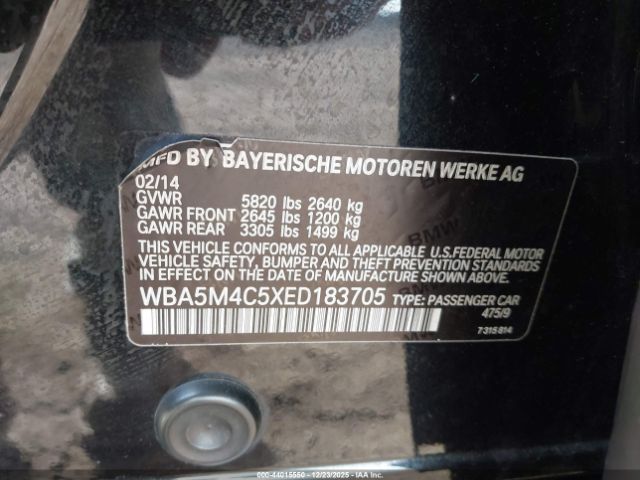 2014 BMW 535I GRAN TURISMO WBA5M4C5XED183705 Photo 8