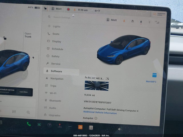 2025 TESLA MODEL 3 5YJ3E1ET8SF973817 Photo 6