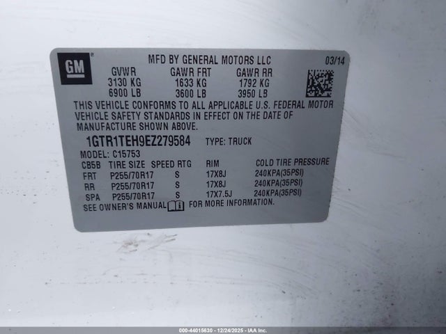 1GTR1TEH9EZ279584 GMC SIERRA 1500