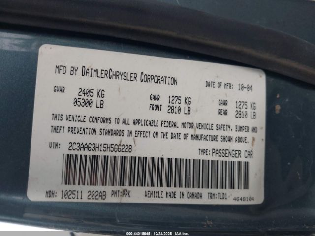 2005 CHRYSLER 300C 2C3AA63H15H566228 Photo 8