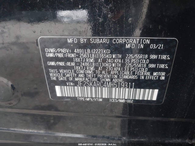 Subaru Forester Sport 2021 JF2SKARC4MH519311 Image 9