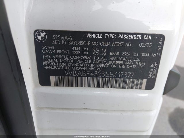 1995 BMW 325 WBABF4323SEK17377 Photo 8