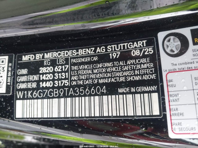 W1K6G7GB9TA356604 Mercedes-Benz S 580 4matic