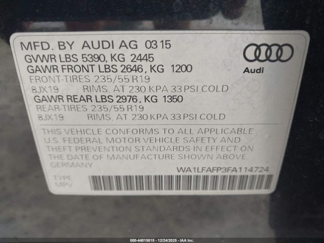 2015 AUDI Q5 WA1LFAFP3FA114724 Photo 8