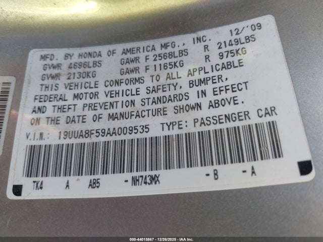 2010 ACURA TL 19UUA8F59AA009535 Photo 8