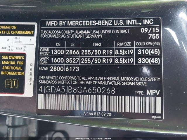 Mercedes-Benz GLE 350 2016 4JGDA5JB8GA650268 Image 9