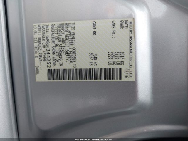 2016 NISSAN ALTIMA 1N4AL3AP8GN344252 Photo 8