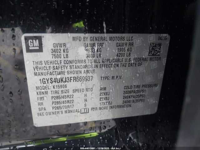 2015 CADILLAC ESCALADE ESV 1GYS4UKJ3FR669937 Photo 8