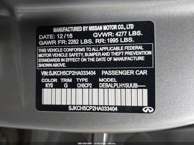 2017 INFINITI QX30 SJKCH5CP2HA033404 Photo 8