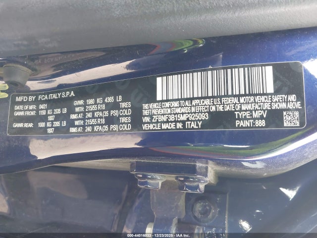 2021 FIAT 500X ZFBNF3B15MP925093 Photo 8