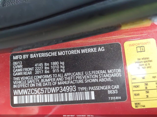 2013 MINI COUNTRYMAN WMWZC5C57DWP34993 Photo 8