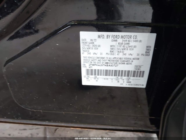 Ford EDGE SEL 2022 2FMPK4J97NBA93727 Image 9