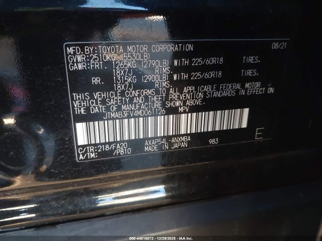 JTMAB3FV4MD061126 Toyota Rav4 Prime Se