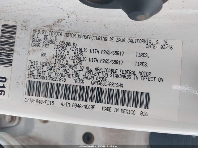 3TMCZ5AN1GM021845 Toyota Tacoma Trd Sport