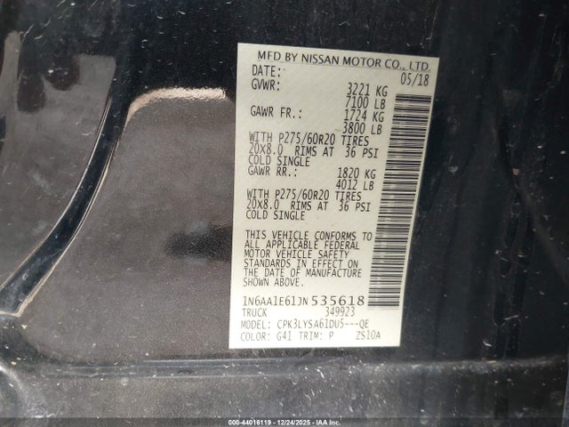 2018 NISSAN TITAN 1N6AA1E61JN535618 Photo 8
