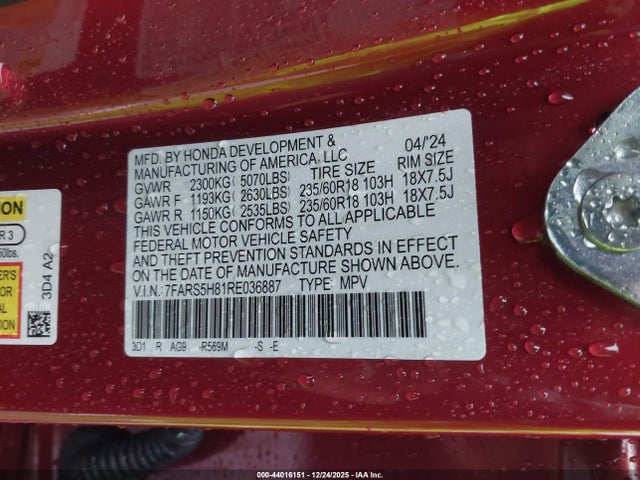 7FARS5H81RE036887 Honda Cr-v Hybrid Sport-l