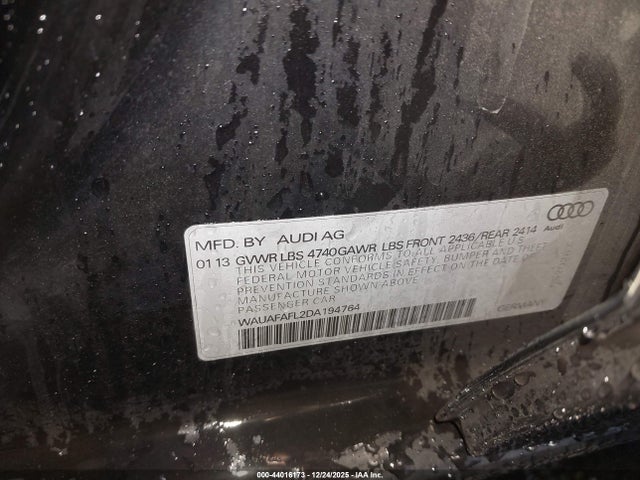 2013 AUDI A4 WAUAFAFL2DA194764 Photo 8