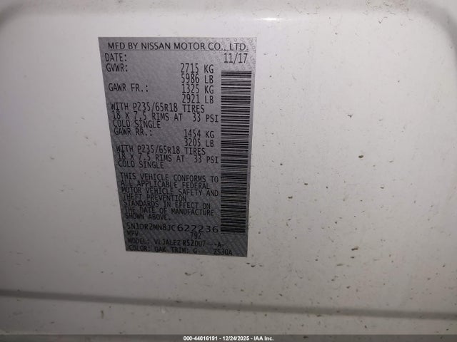 2018 NISSAN PATHFINDER 5N1DR2MN8JC622236 Photo 8