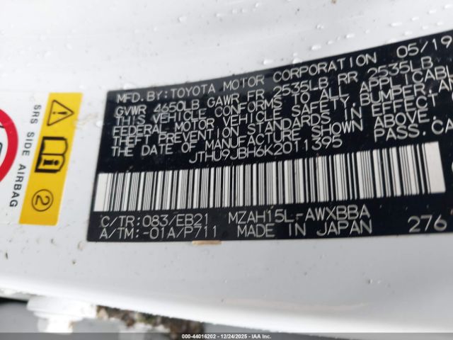 2019 LEXUS UX 250H JTHU9JBH6K2011395 Photo 8