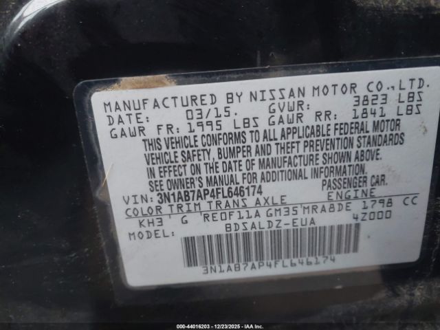 2015 NISSAN SENTRA 3N1AB7AP4FL646174 Photo 8
