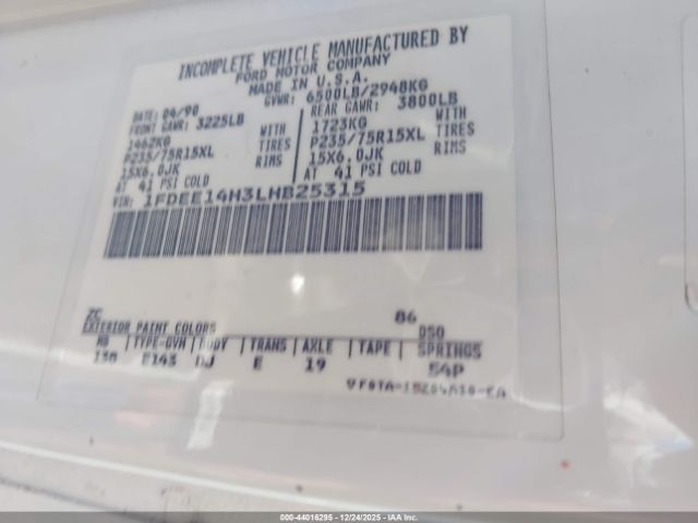 1990 FORD ECONOLINE 1FDEE14H3LHB25315 Photo 8