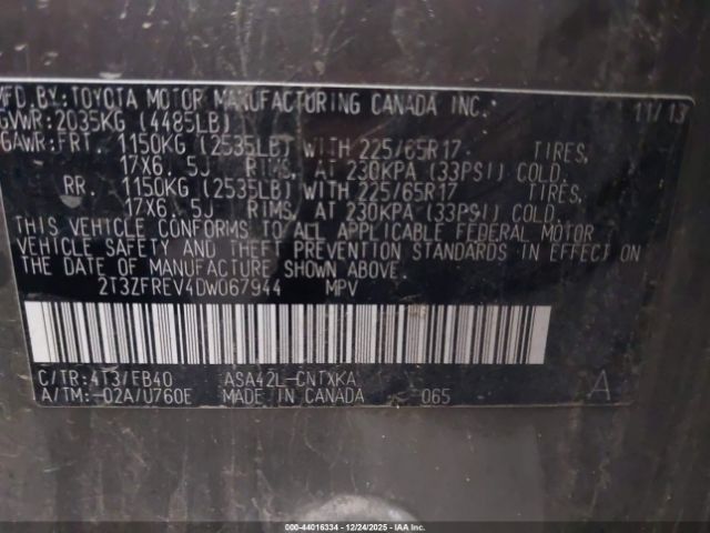 2013 TOYOTA RAV4 2T3ZFREV4DW067944 Photo 8