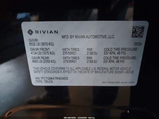 2024 RIVIAN R1T 7FCTGBAA7RN034202 Photo 8