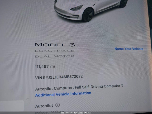 2021 TESLA MODEL 3 5YJ3E1EB4MF872672 Photo 6