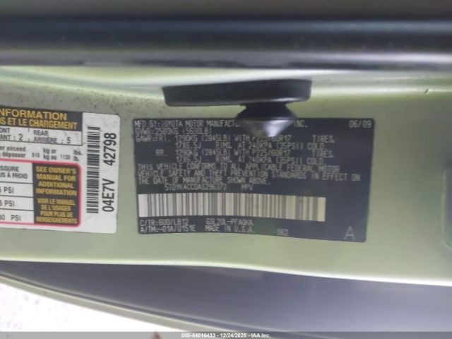 2010 TOYOTA SIENNA 5TDYK4CC0AS296372 Photo 8