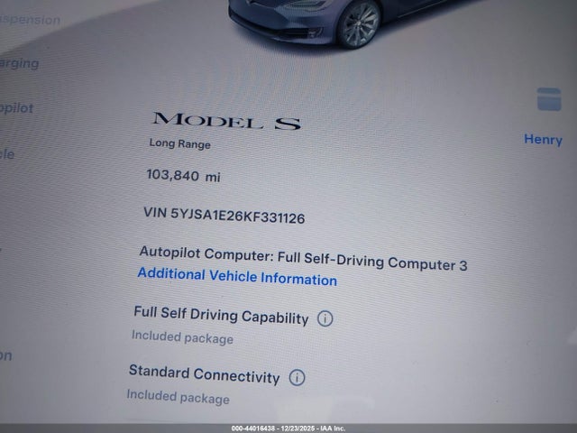2019 TESLA MODEL S 5YJSA1E26KF331126 Photo 6