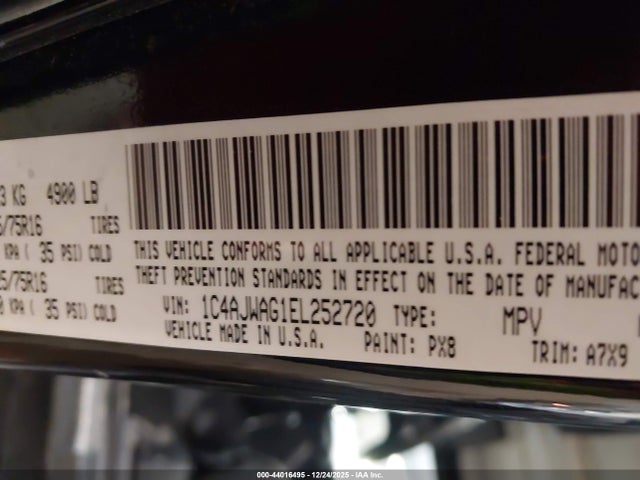 2014 JEEP WRANGLER 1C4AJWAG1EL252720 Photo 8