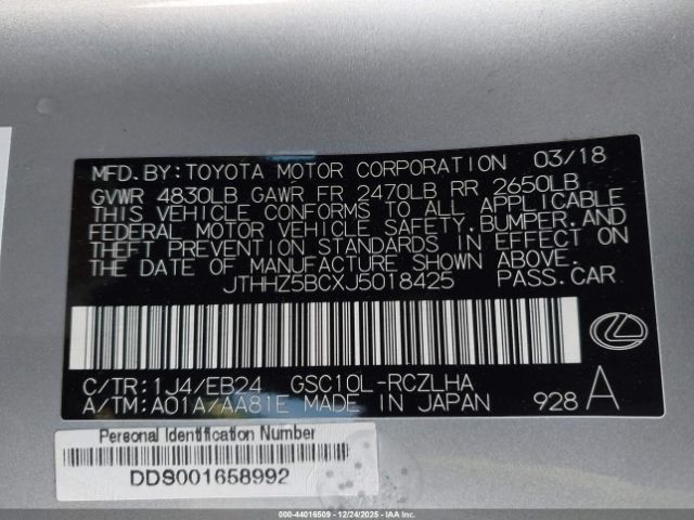 2018 LEXUS RC 350 JTHHZ5BCXJ5018425 Photo 8