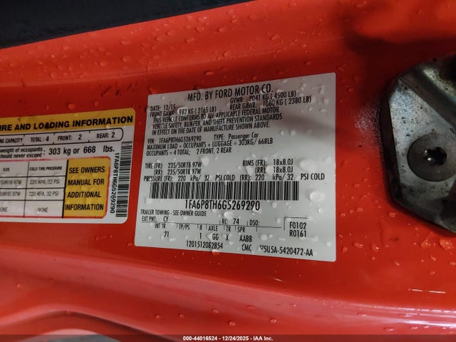 Ford Mustang Ecoboost 2016 1FA6P8TH6G5269290 Image 9
