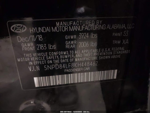 Hyundai ELANTRA SEL 2019 5NPD84LF8KH448462 Image 9