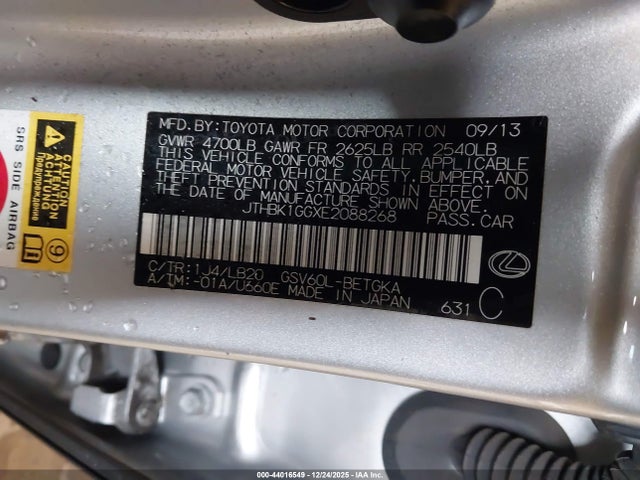 JTHBK1GGXE2088268 Lexus ES 350
