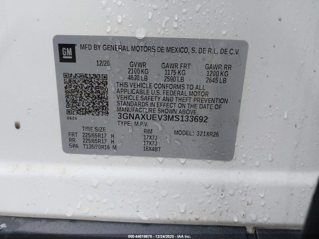2021 CHEVROLET EQUINOX 3GNAXUEV3MS133692 Photo 8