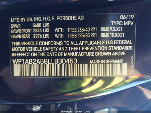 2020 PORSCHE MACAN WP1AB2A58LLB30453 Photo 8