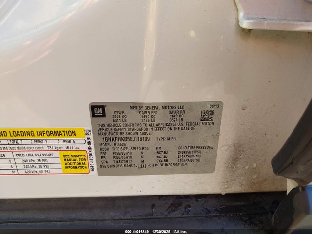 2014 CHEVROLET TRAVERSE 1GNKRHKD5EJ116199 Photo 8