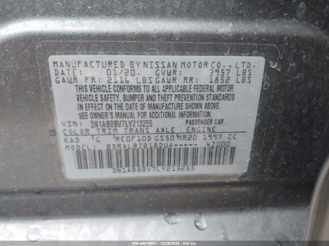 2020 NISSAN SENTRA 3N1AB8BV7LY213255 Photo 8