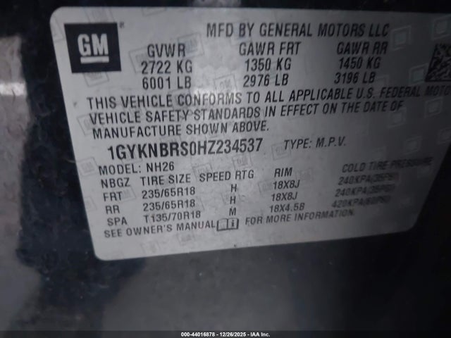 2017 CADILLAC XT5 1GYKNBRS0HZ234537 Photo 8