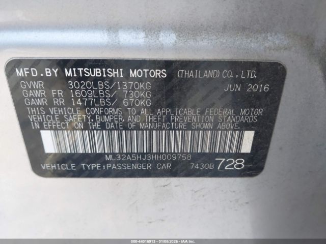 2017 MITSUBISHI MIRAGE ML32A5HJ3HH009758 Photo 8