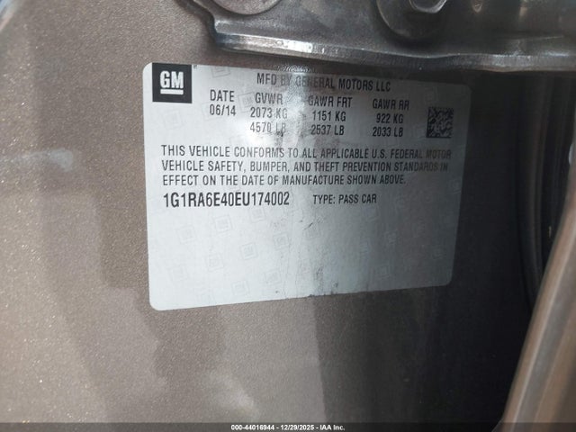 1G1RA6E40EU174002 Chevrolet Volt