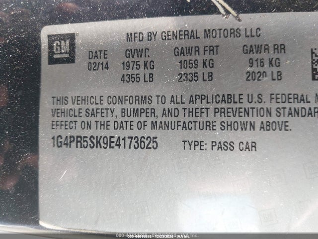 44016986 :رقم المزاد ، 1G4PR5SK9E4173625 vin ، 2014 Buick Verano Convenience Group مزاد بيع